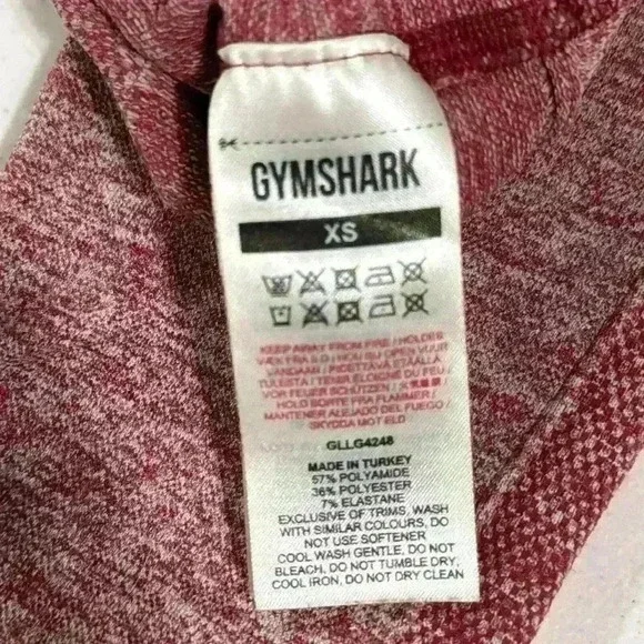 Gymshark Leggings Red Marled Compression XSmall Women’s - Picture 8 of 11